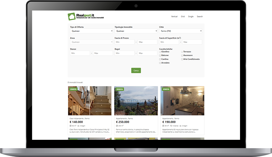 Sito WordPress collegato a Realgest